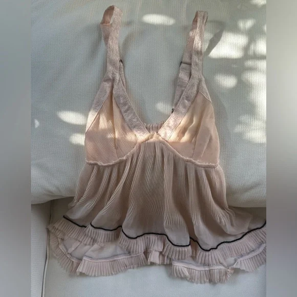 RARE FP ONE Ballet Pink Sheer Babydoll Top BEAUTIFUL DREAMY Sz XS - Picture 15 of 17